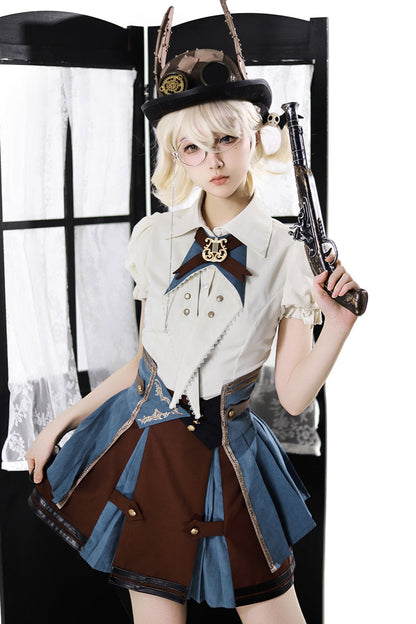 [reservations] British-style Collegiate Shirt + Skirt + Belt
