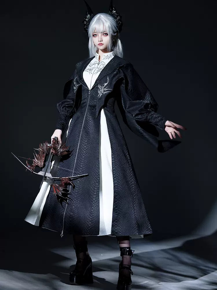 [limited Quantity] Dragon Scale Gothic Lolita Jumper Skirt + Long Coat
