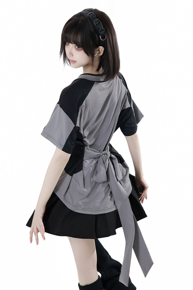 Mode Star Jersey Crew Neck Top + V Neck Top + Short Skirt + Long Skirt