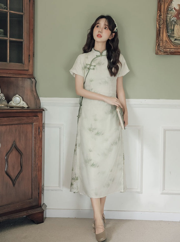 Retro Slit Chinese-style Dress