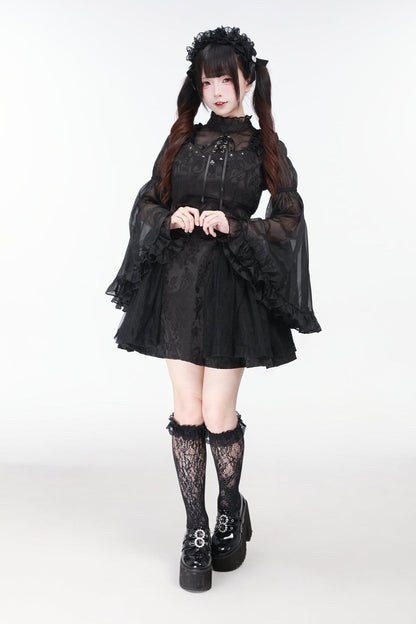 Jirai Bird Suspender Dress + Sheer Sleeve Top