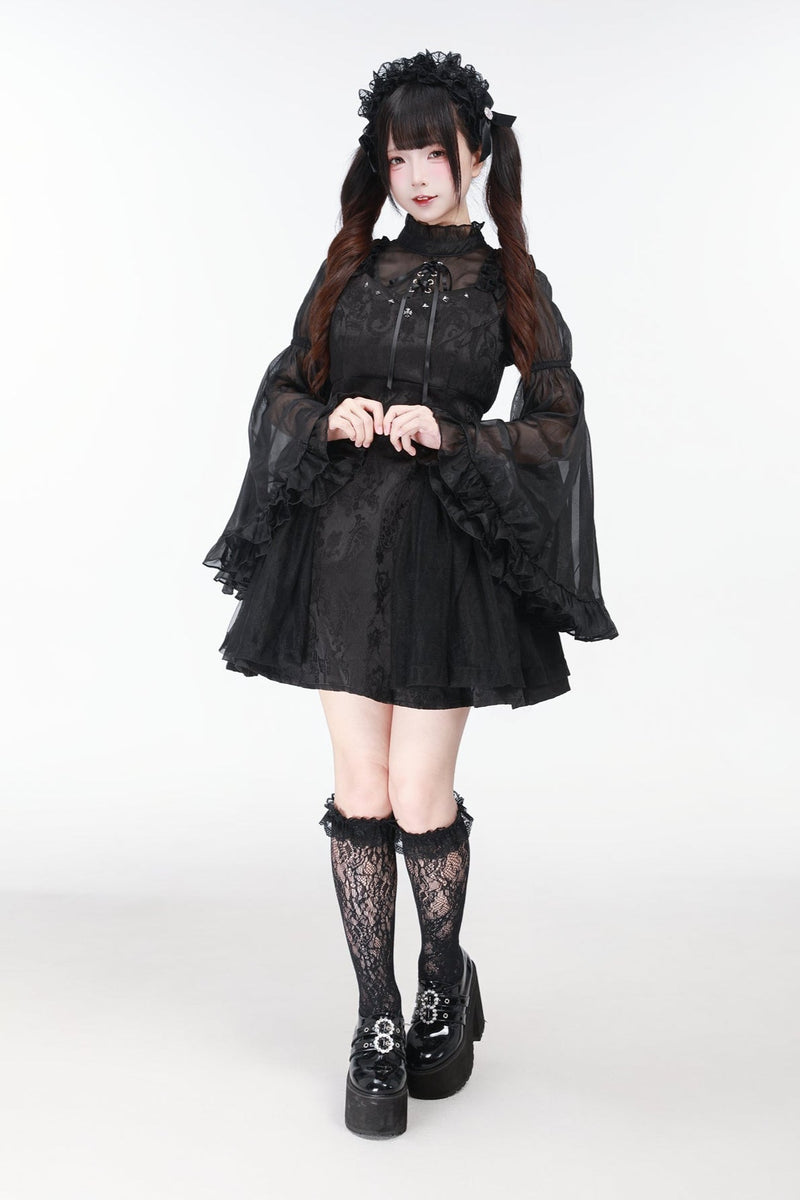 Jirai Bird Suspender Dress + Sheer Sleeve Top