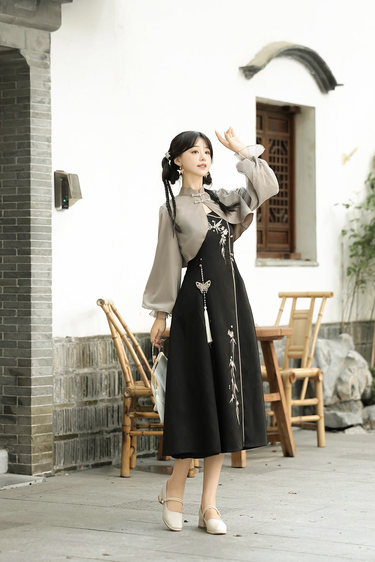 Butterfly Ember Hanfu Dress Set