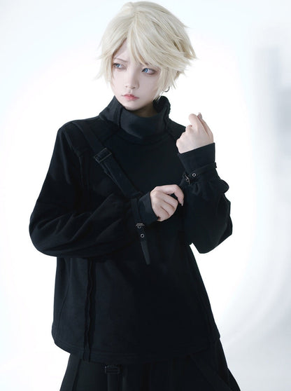 Dark Cool Jacket + Capri Pants + Hooded Scarf