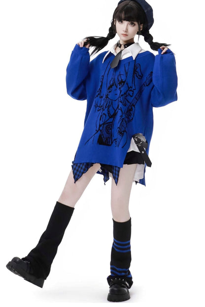 Neck Knit Y2k Skirt Set