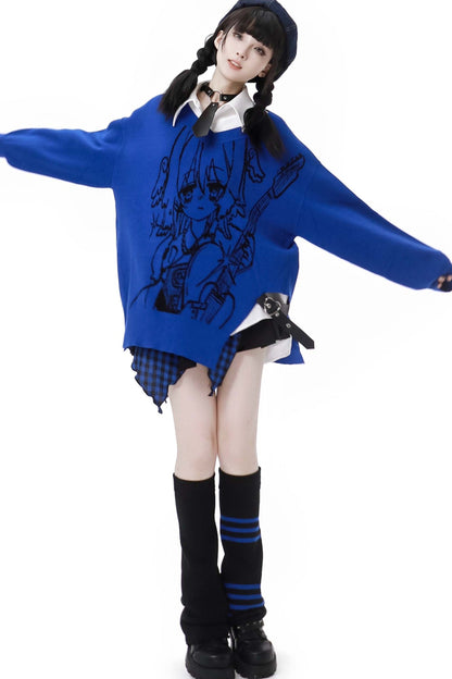 Neck Knit Y2k Skirt Set