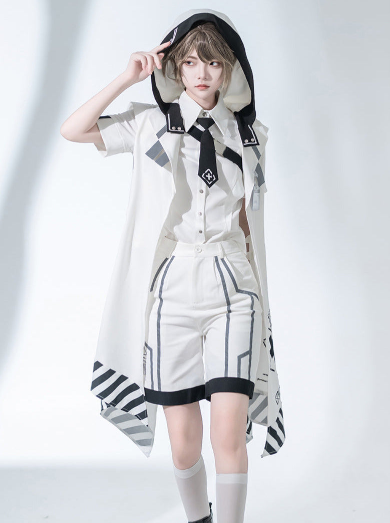 Virtual Military Cool Handsome Shirt Short Pants Cape Set