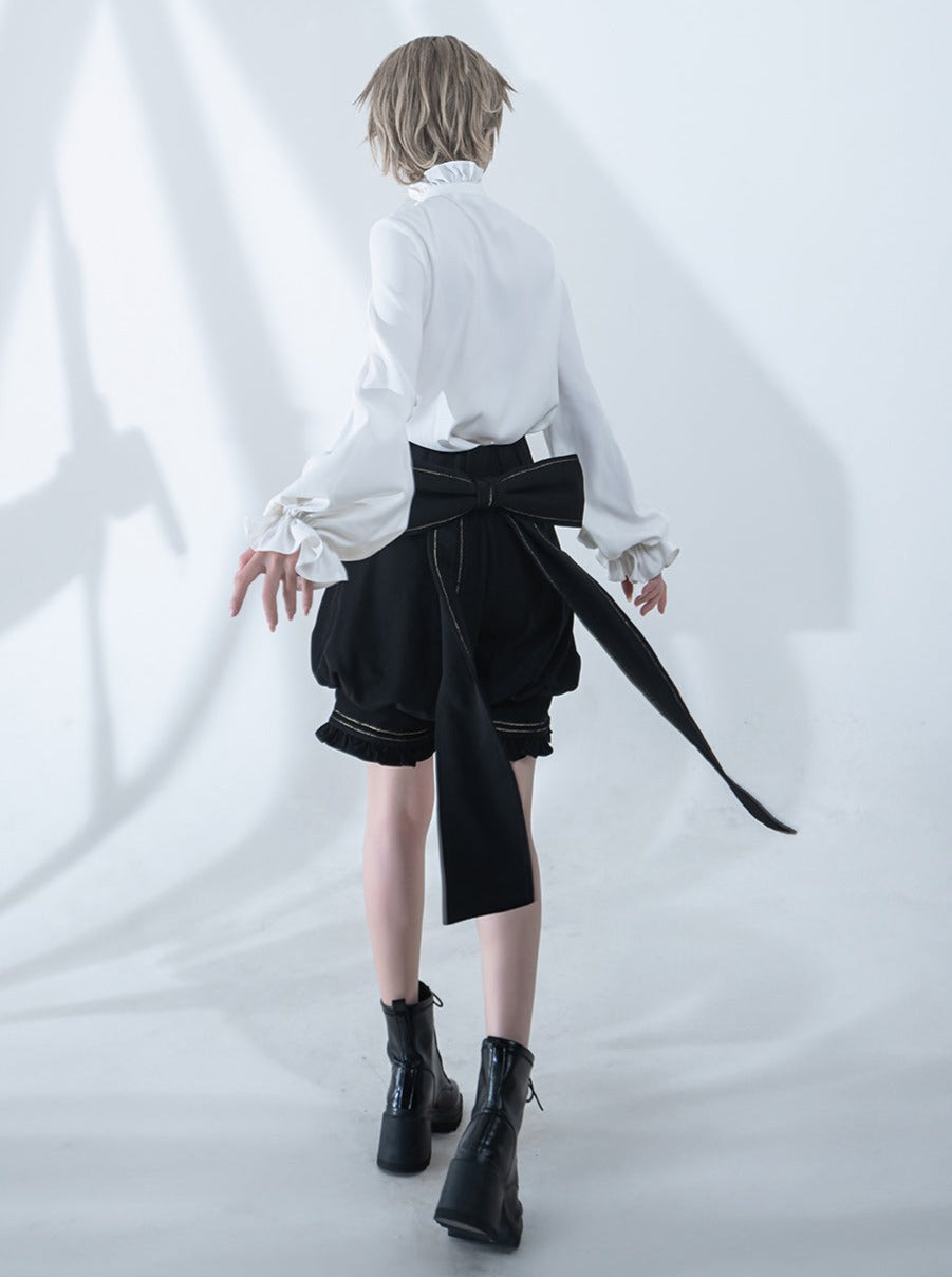 Dark Prince Hooded Cape + Rabbit Hooded Vest + Pumpkin Pants + Ruffle Shirt + Big Waist Ribbon [pre-order]