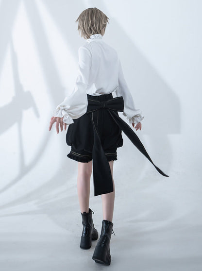 Dark Prince Hooded Cape + Rabbit Hooded Vest + Pumpkin Pants + Ruffle Shirt + Big Waist Ribbon [pre-order]