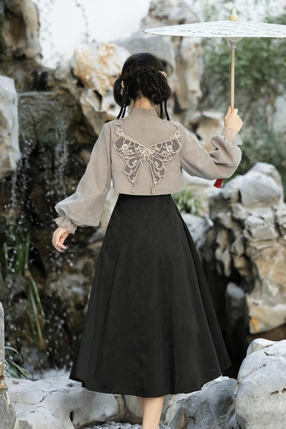 Butterfly Ember Hanfu Dress Set