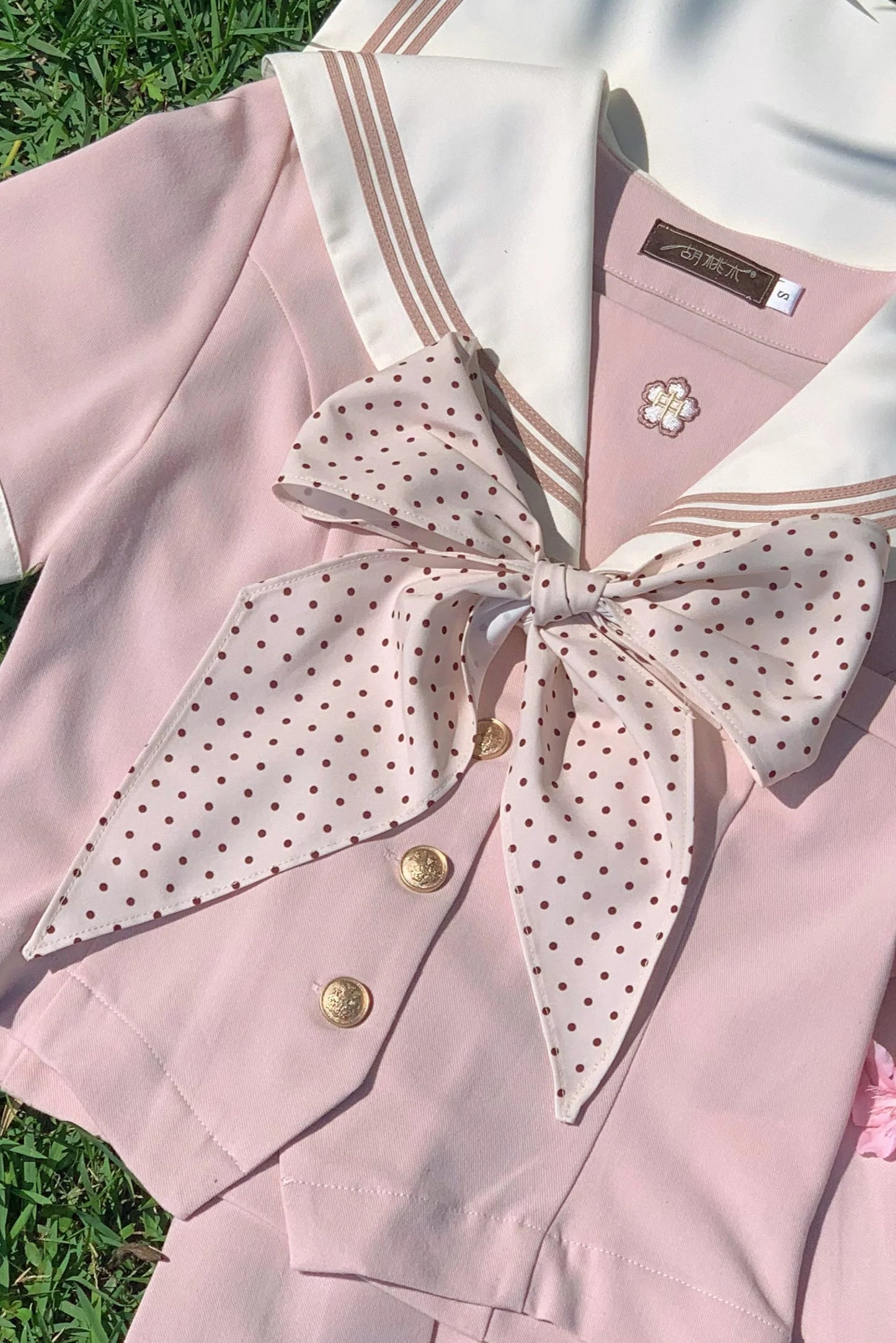 [pre-order] Retro Sweet College Tops + Pleated Skirt