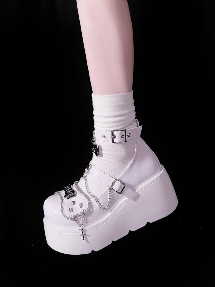 Punk Rivet Bone Millennium Platform Shoes