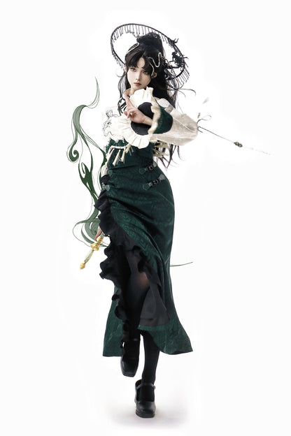 [pre-order] Chinese-style Snake Coat Hoodie Cape Tassel Dress Suit