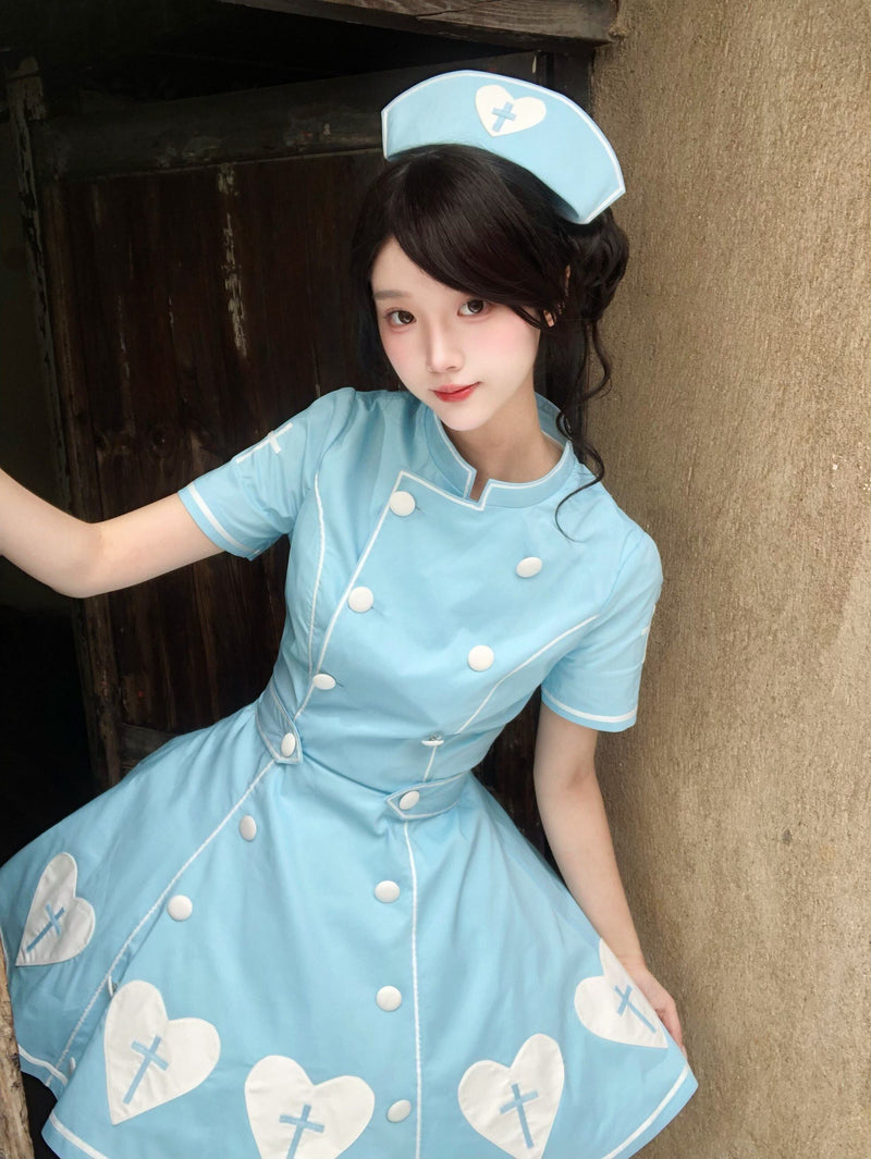 [pre-order Deadline: May 4] Heart Cross Nurse Cosplay Lolita Dress