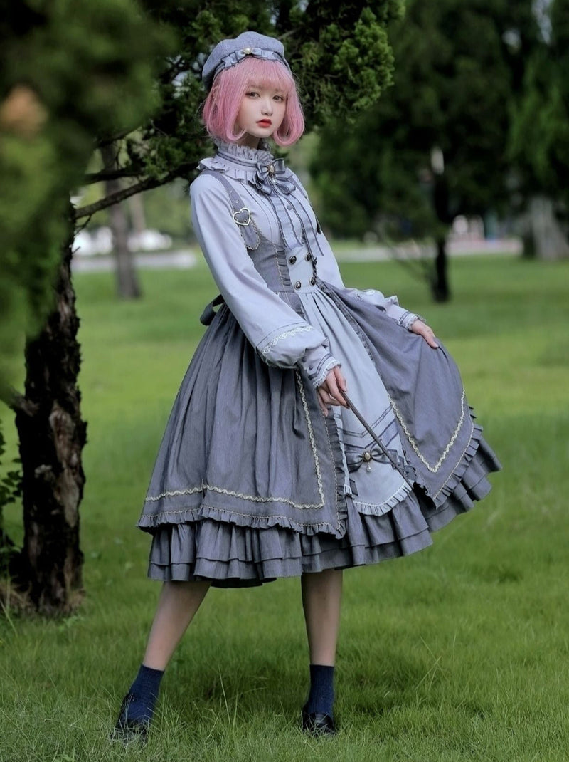Wears Letter Ruffle Ribbon Cape Suit