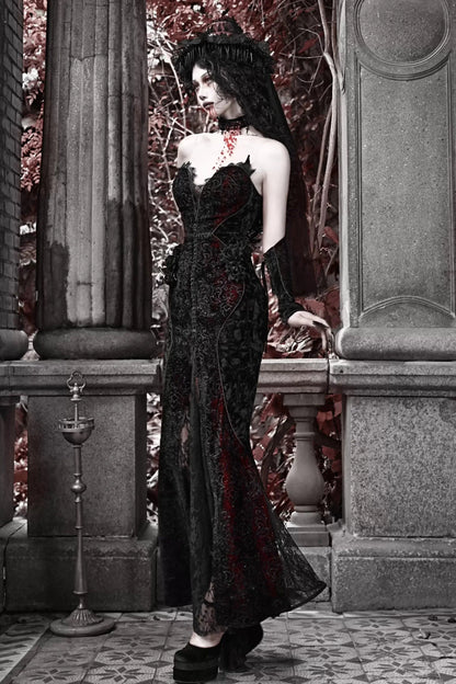 [pre-order] Velvet Glitter Gothic Mermaid Dress