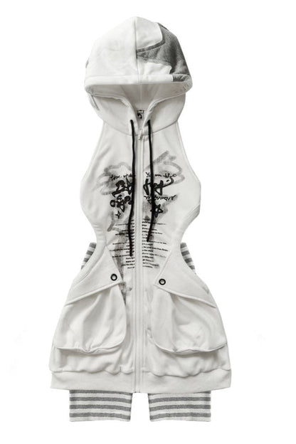 Long Parka Cut Out Y2k Sweat Dress