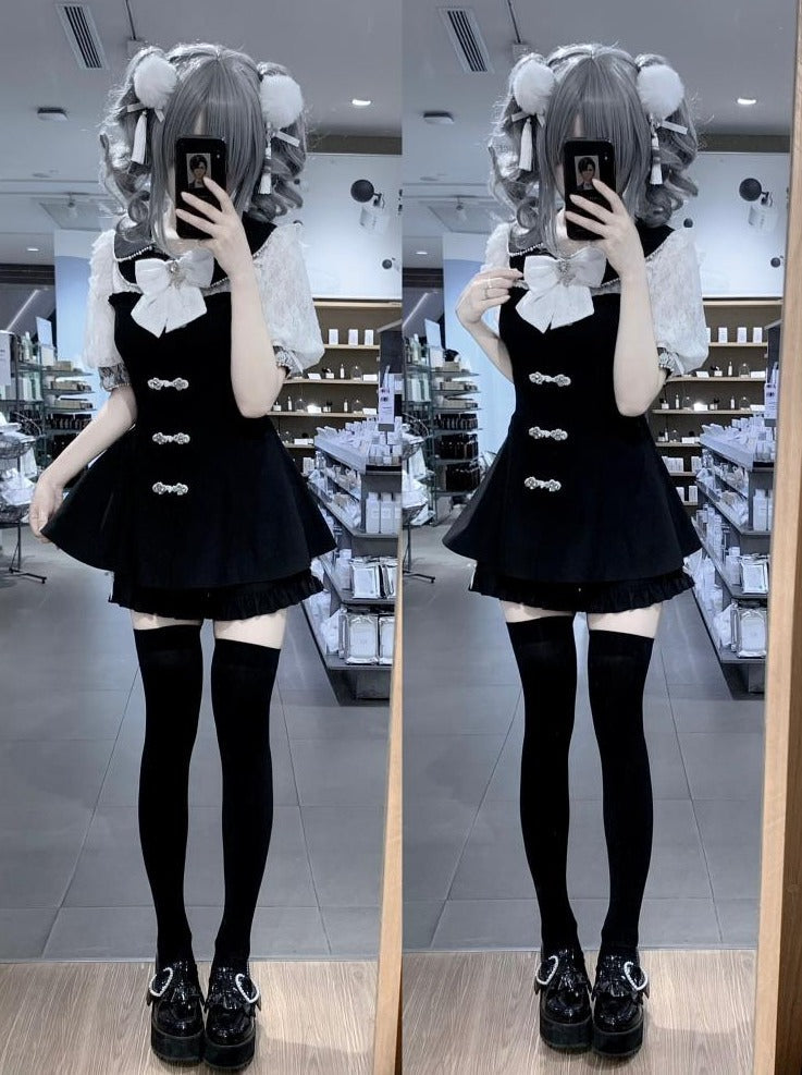 Subculture Dark Kawaii Chinese-style Sweet Top + Pants
