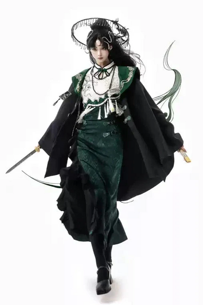 [pre-order] Chinese-style Snake Coat Hoodie Cape Tassel Dress Suit