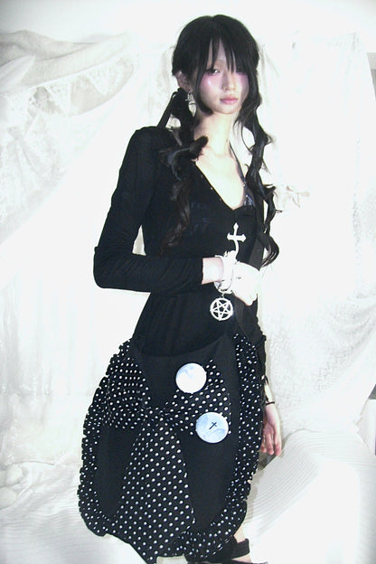 Polka Dot Big Ribbon Adjustable Bag
