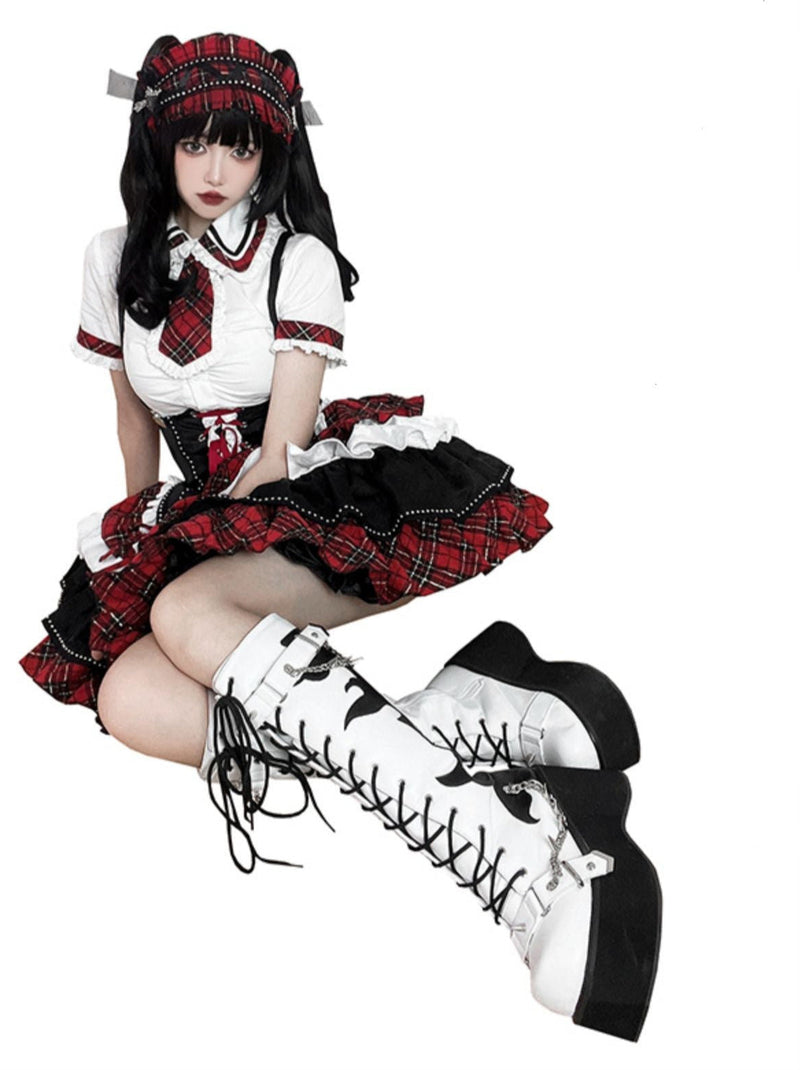 Punk Style Round Toe Platform Boots