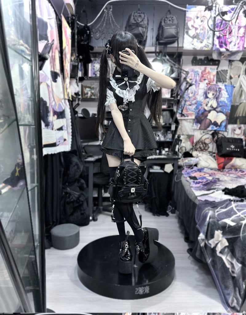 [pre-order] Cat Ear Jewel Ribbon Backpack