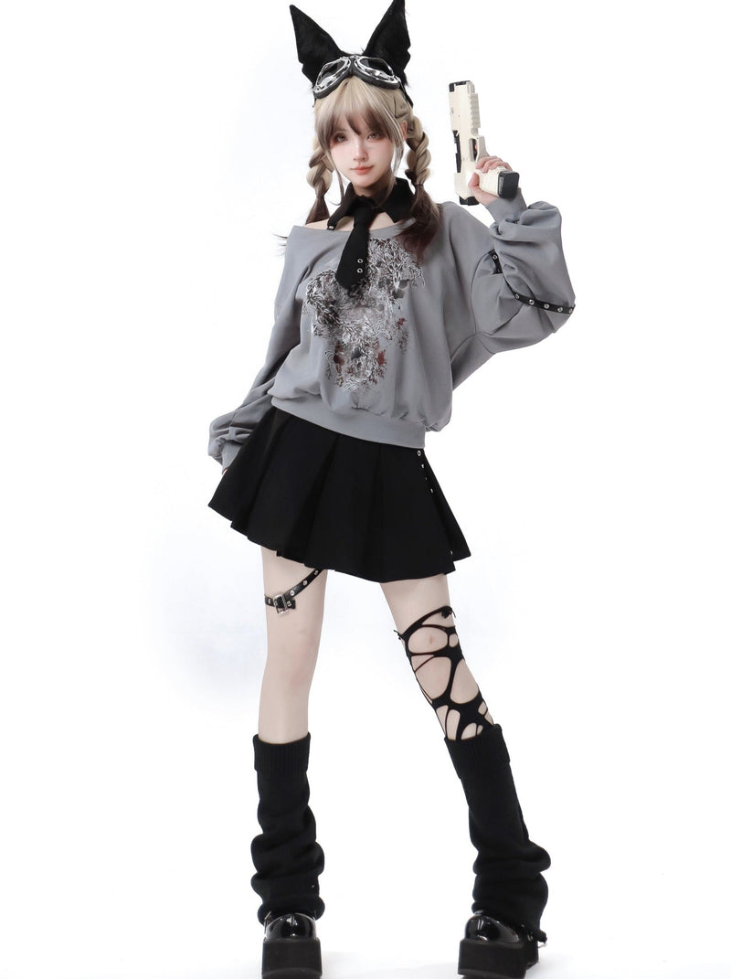 Sleepless Dragon Top + Pleated Skirt
