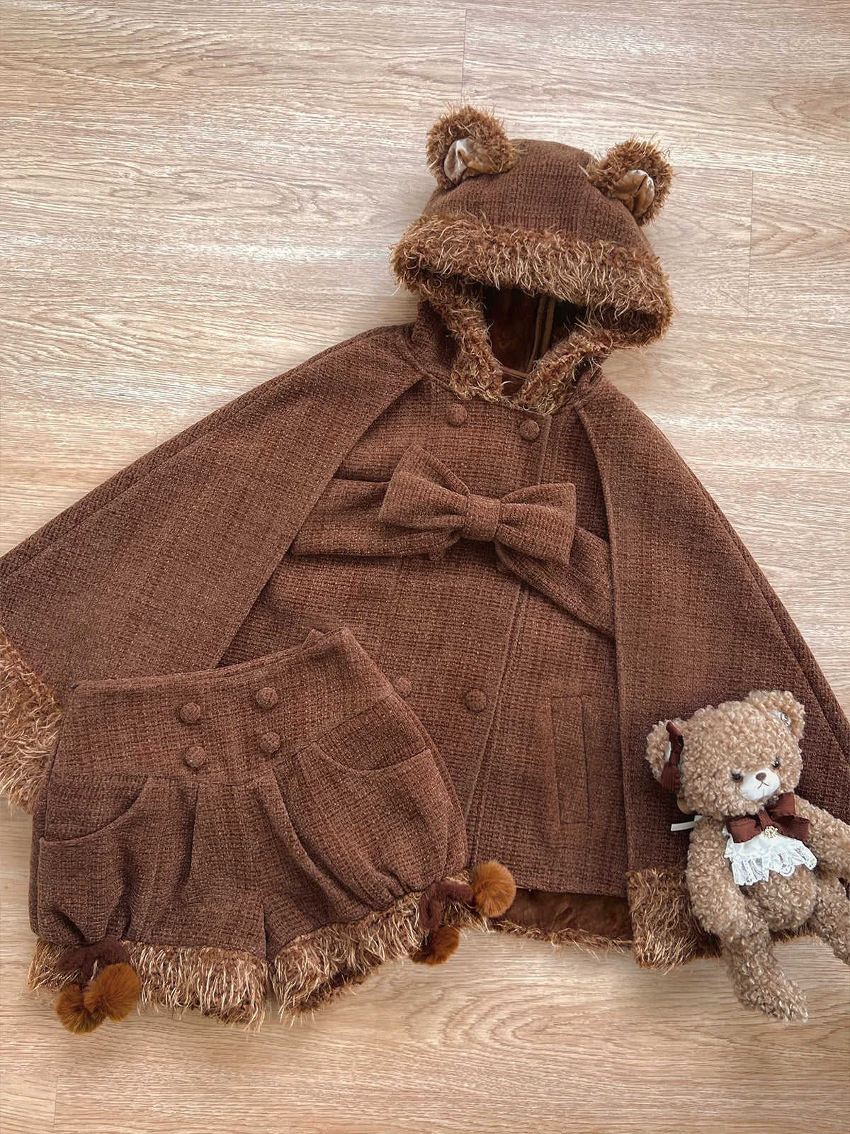Animal Tweed Coat + Boa Shorts