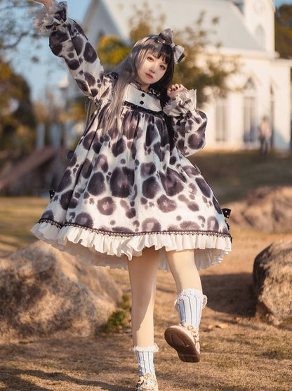 Leopard Dot Voluminous Lolita Dress