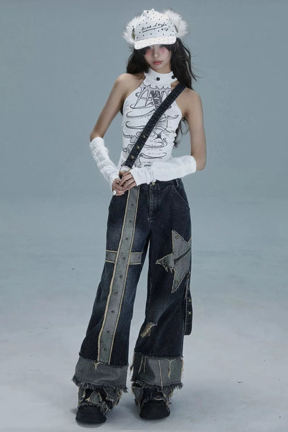Y2k Sleeveless High Neck Top