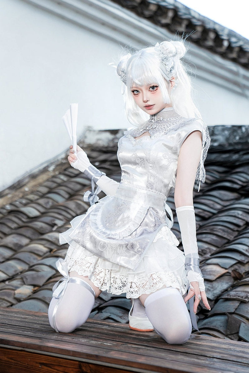 Silver Moon Lolita Apron Dress