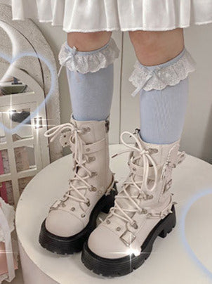 Cool Punk Studs Metal Strap Lolita Boots