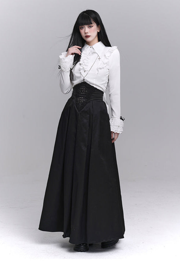 Gothic Style Subculture Top + Long Skirt