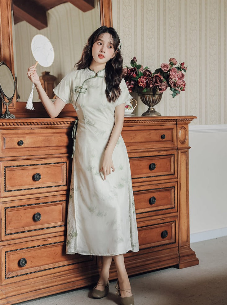 Retro Slit Chinese-style Dress