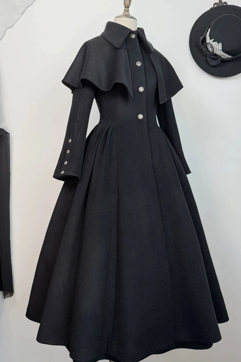 British Detective Lolita Coat + Cape + Skirt + Shirt + Bag + Brooch + Hat + Beret + Necklace
