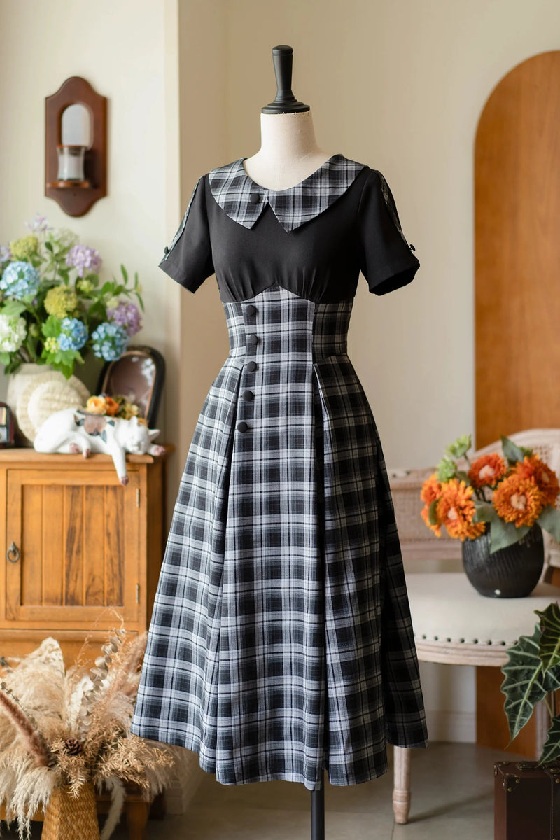 Retro Plaid Lolita Dress