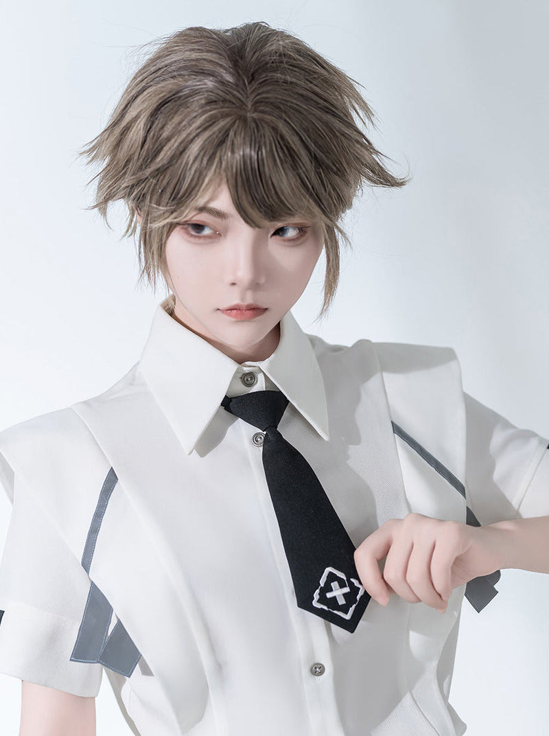 Virtual Military Cool Handsome Shirt Short Pants Cape Set