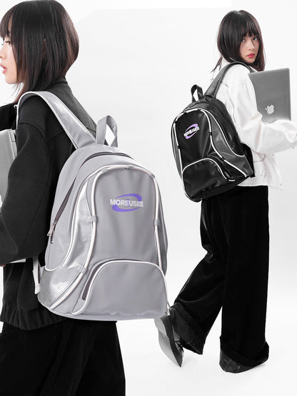 Piping Stitch Leather Pc Backpack
