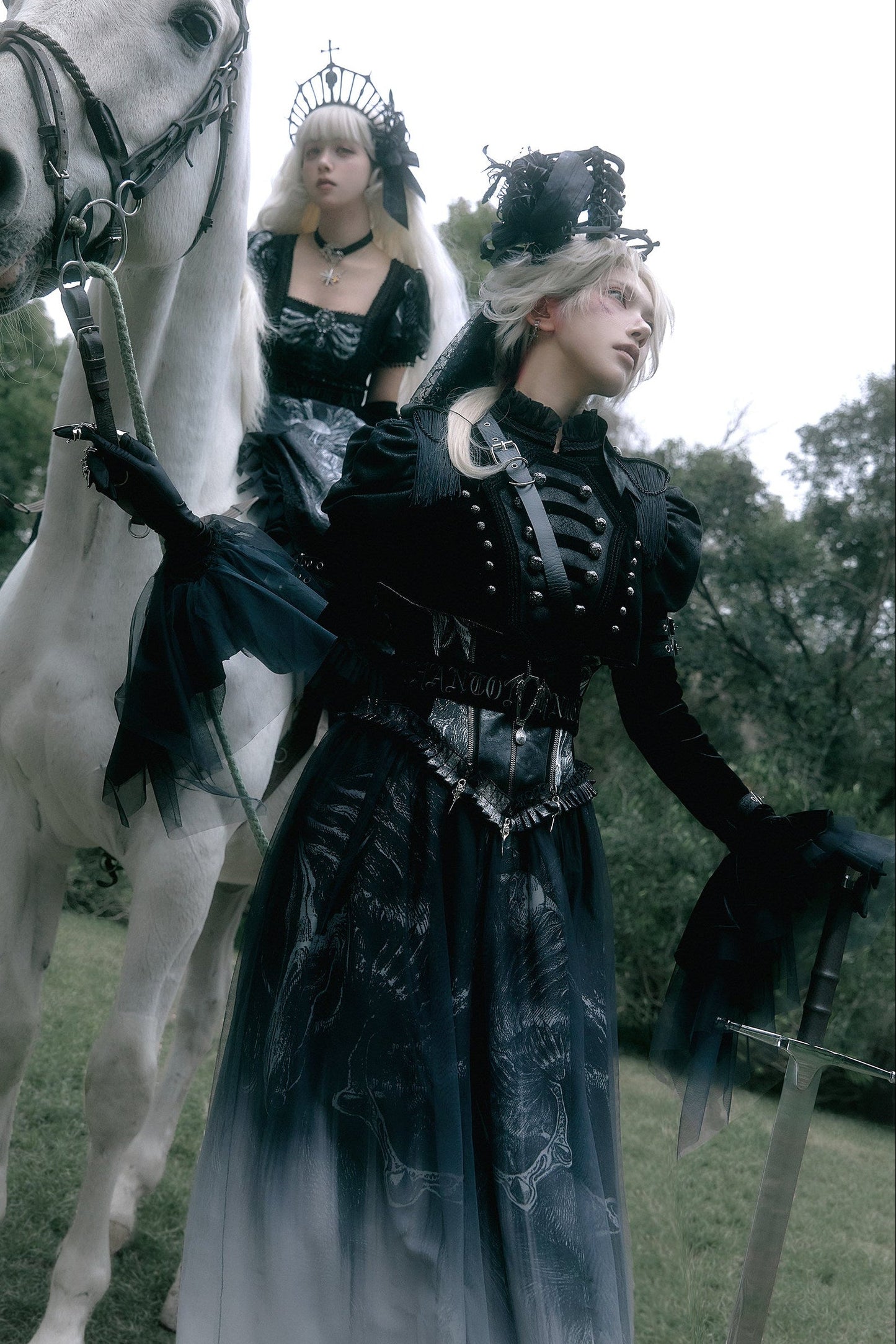 [pre-order Deadline: June 8] Phantom Knight Dark Gothic Military Dress Full Set (jacket + Bustier Top + Skirt)