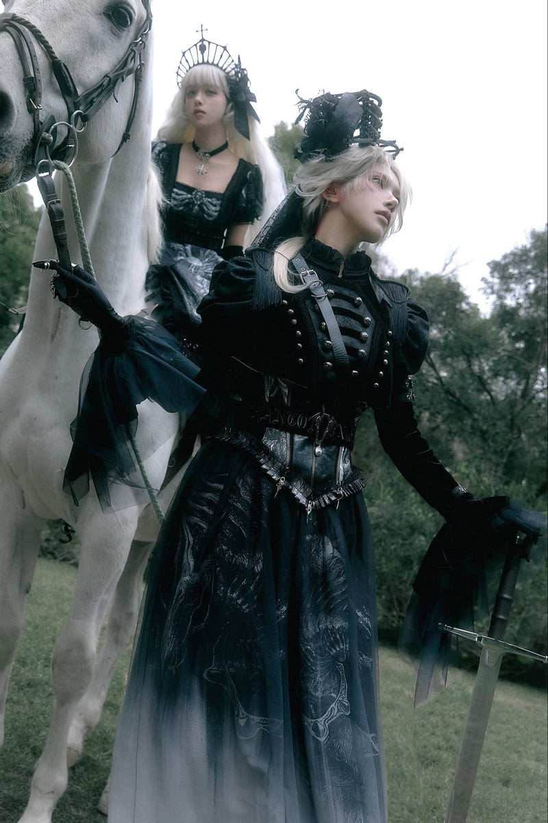 [pre-order Deadline: June 8] Phantom Knight Dark Gothic Military Dress Full Set (jacket + Bustier Top + Skirt)