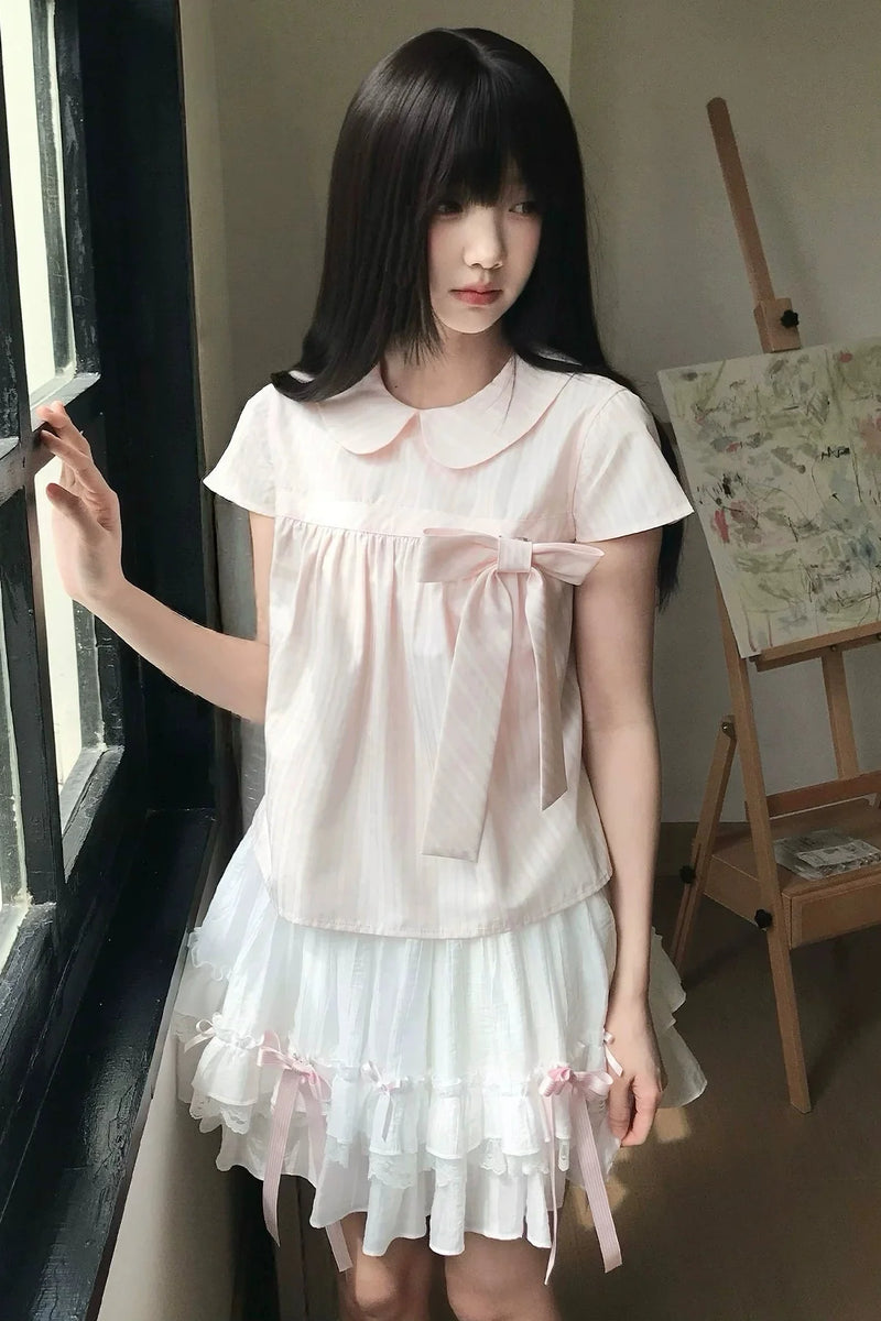 Striped Ribbon Top
