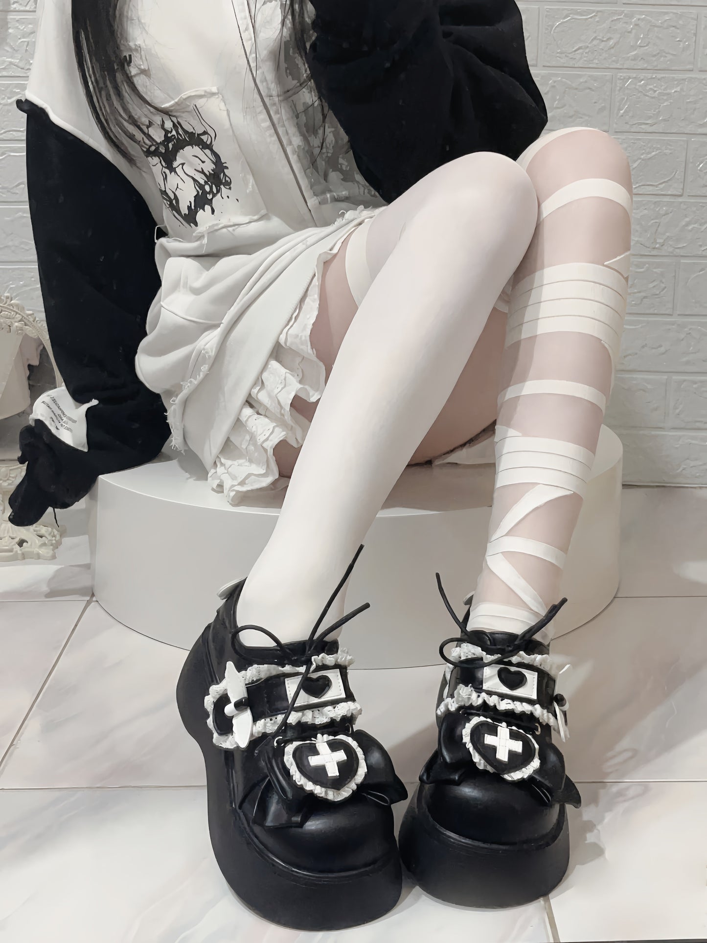 [angel Style] Love Medical Band-aid Platform Shoes
