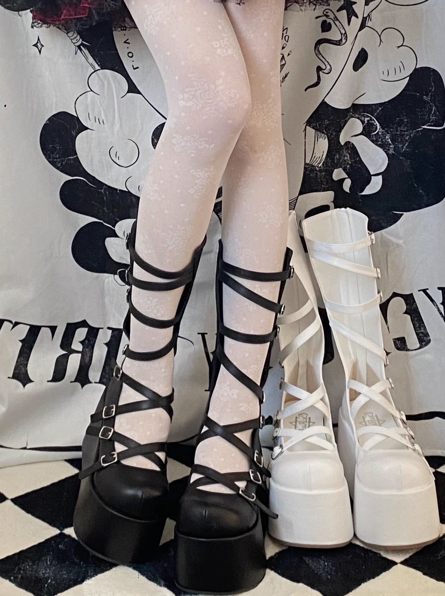 Roman Strap Punk Subculture Y2k Platform Shoes