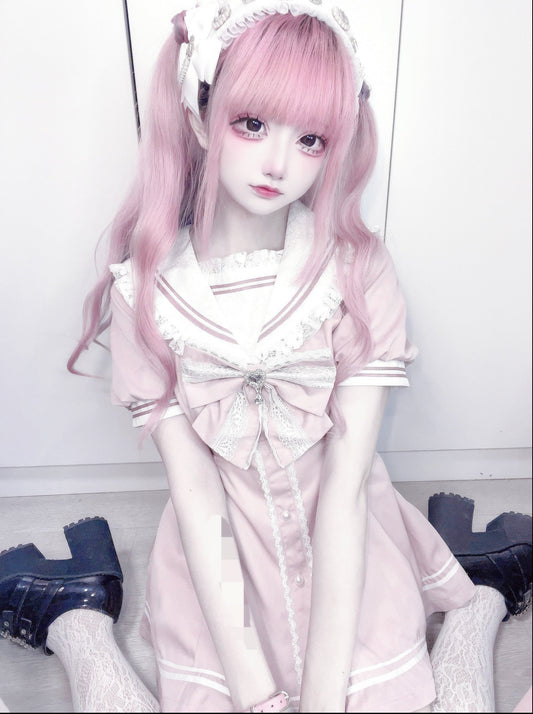 [pre-order] Sailor Collar Peplum Top + Shorts