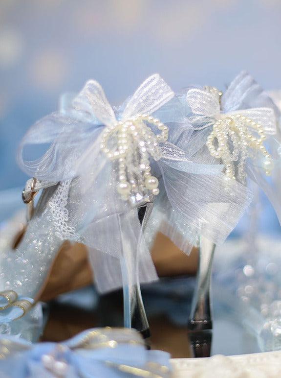 Ice Blue Lace Heels