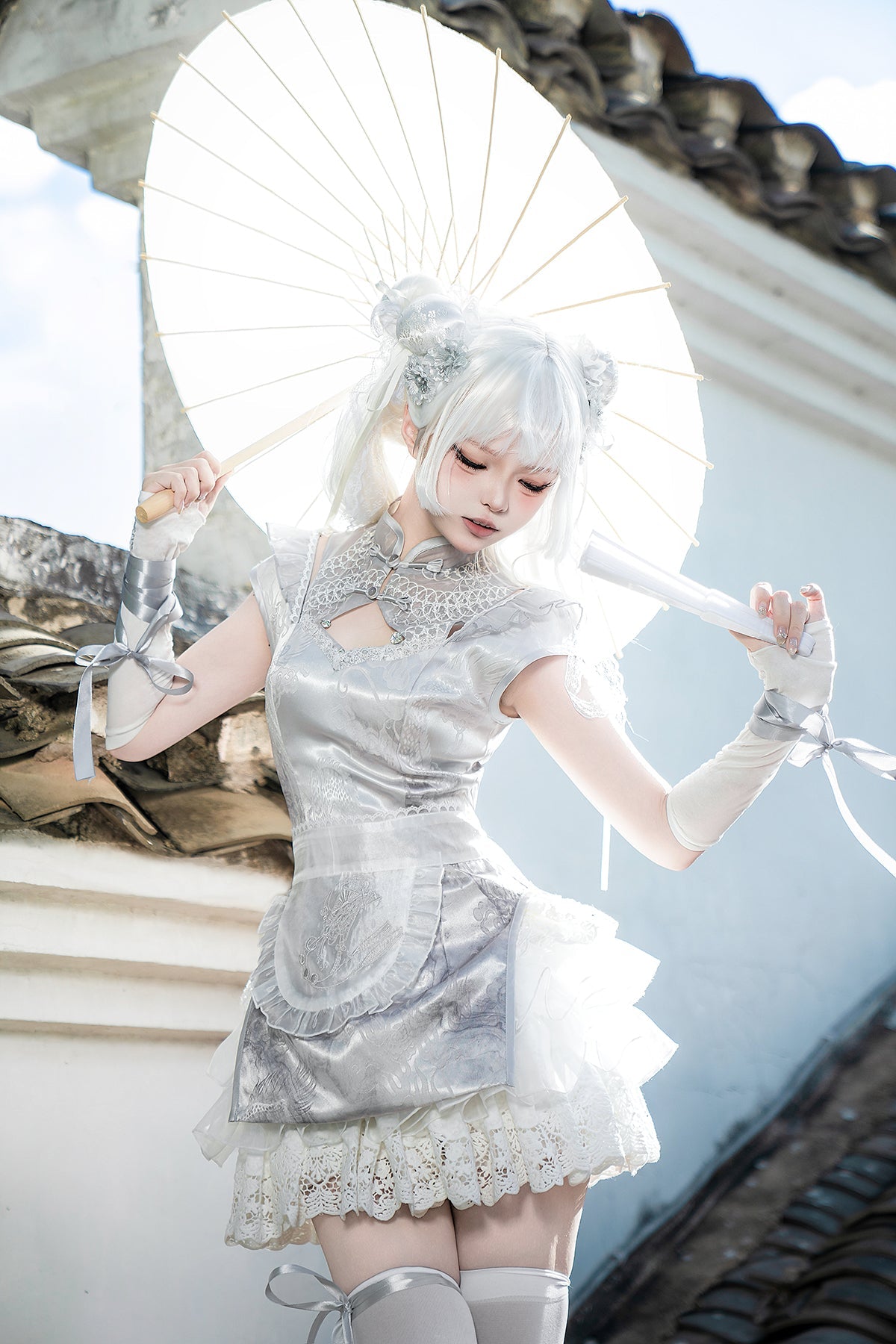 Silver Moon Lolita Apron Dress