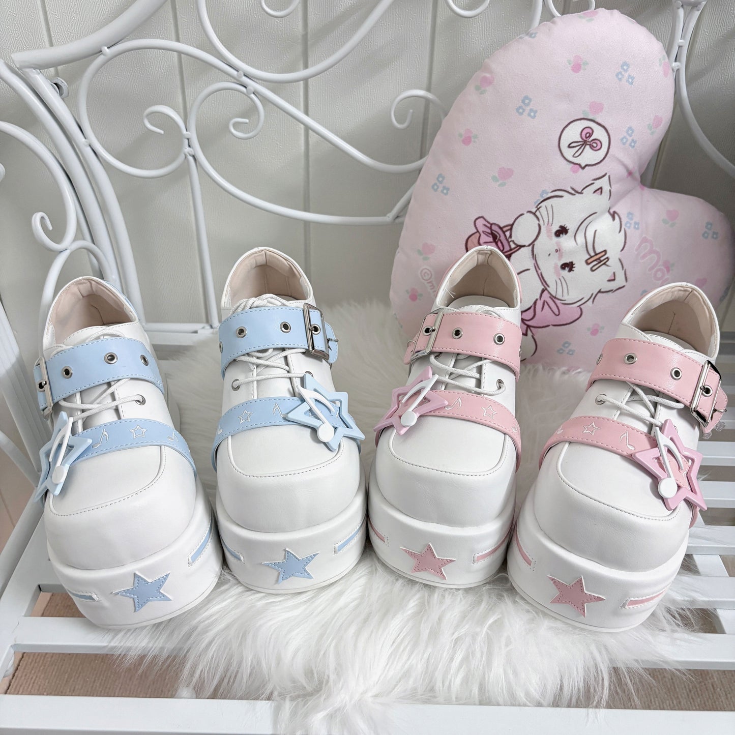 [pre-order] Star Melody Punk Strap Platform Shoes