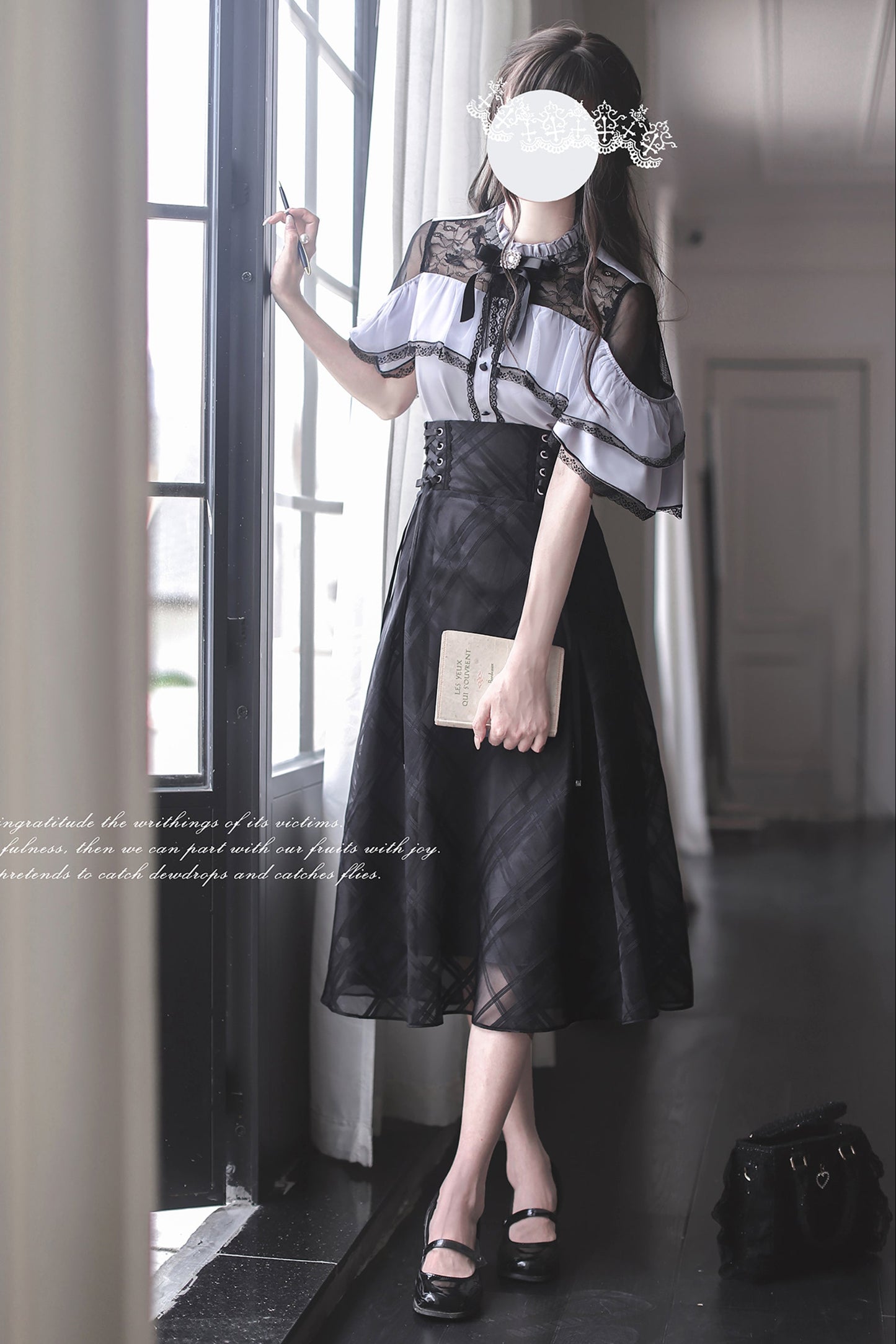 [reservations] Dark Top + Long Skirt + Ribbon