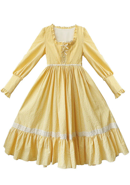 [pre-order] Retro Girly Yellow Dress + Apron + Ribbon