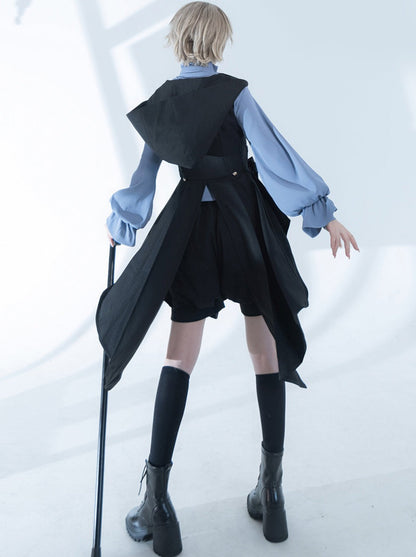 Line Prince Lolita Hooded Long Vest + Dark Blue Shirt + Balloon Ribbon Pants [pre-order]